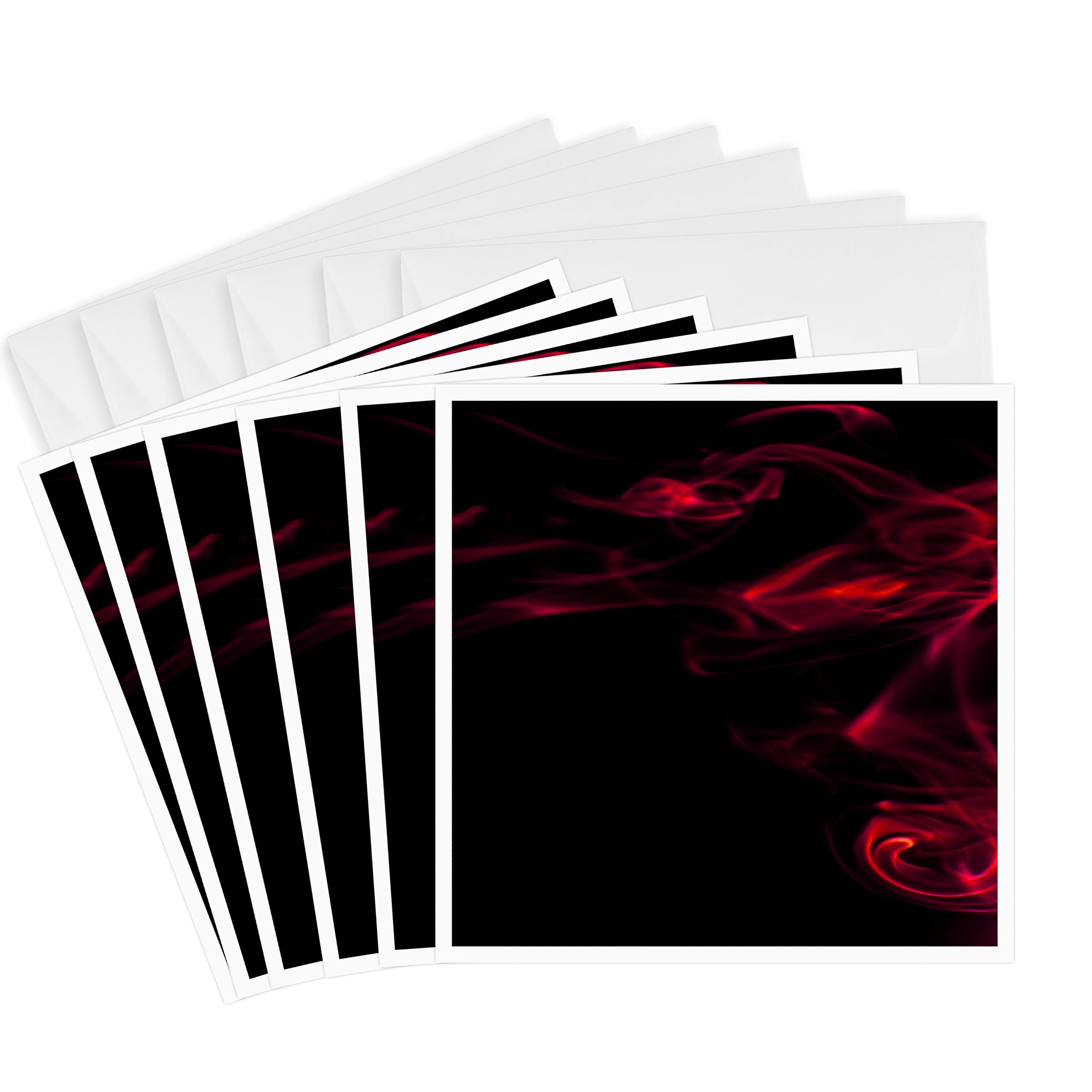 3dRose Red Smokey Black Silhouette Greeting Cards, Set of 6 (gc_15550_1)