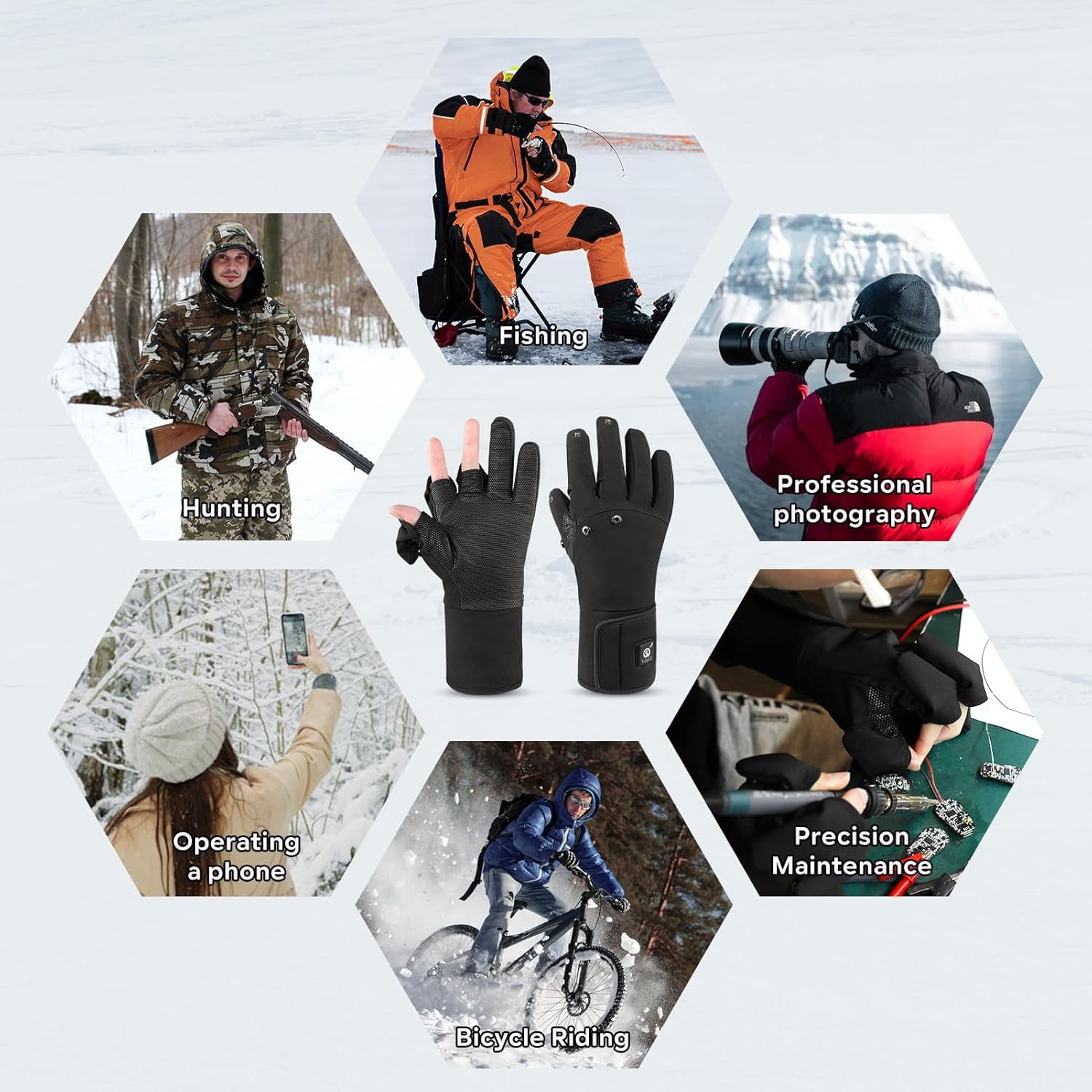Heated Gloves for Women,Waterproof Winter Electric Thin Men Glove for Cold Weather Warm - Image 5