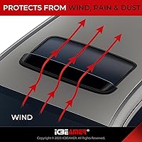 Vista 6 de ICBEAMER - Deflector de viento universal para techo solar, lunar, para vehículo, color negro, humo oscuro, suave, con cinta impermeable