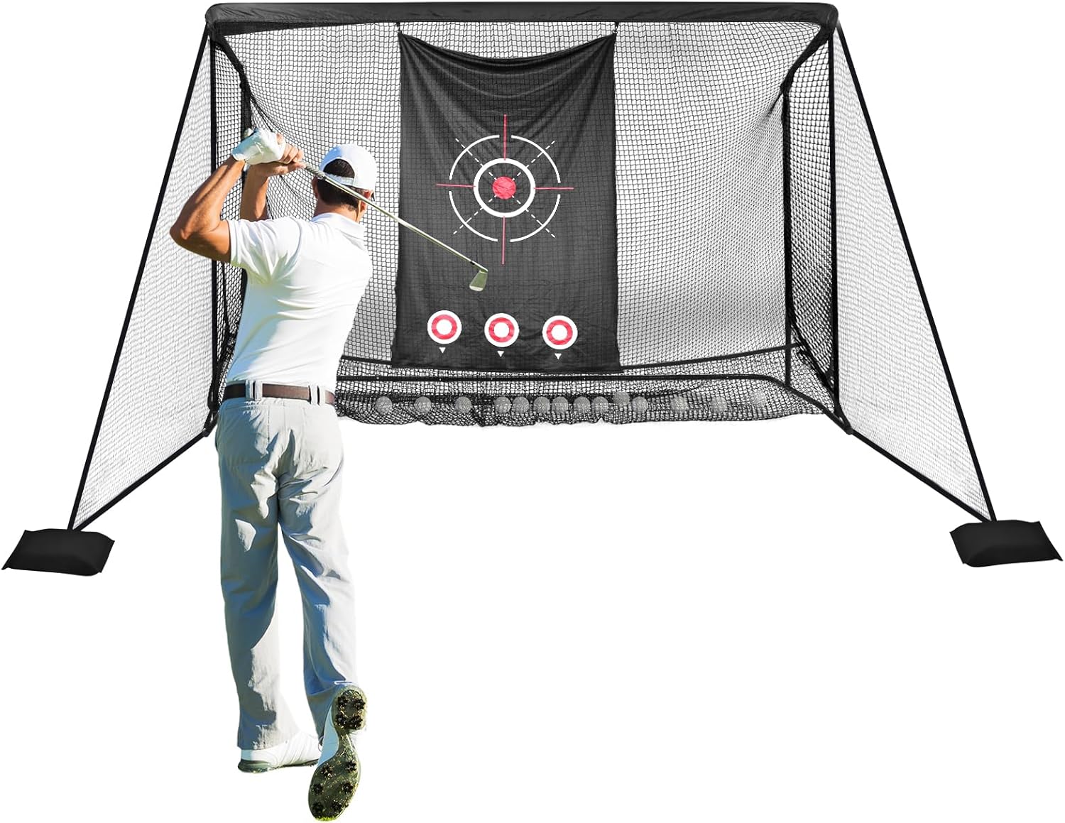 generic Golf Net 10x7FT Heavy-Duty Hitting Aid for Backyard Driving Chipping Golf Practice Net Gifts for Men Dad Him