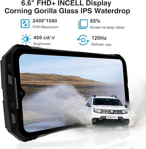 Miniatura 7 de DOOGEE S110 Smartphone resistente desbloqueado, 22GB+256GB Helio G99, pantalla dual, 10800mAh/66W teléfono resistente, 120Hz 6.6" FHD+, Android 13