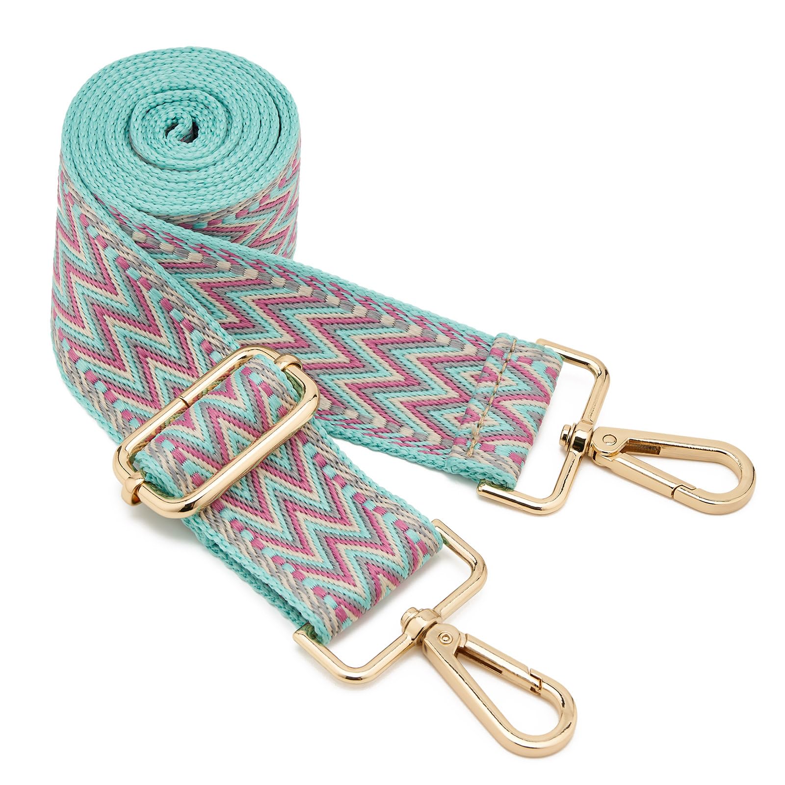 ZOOEASS Wide Shoulder Strap Adjustable Replacement Belt Guitar Style Crossbody Bag Handbag Strap Multicolor Canvas Straps(Wide:1.5in)(Color18)