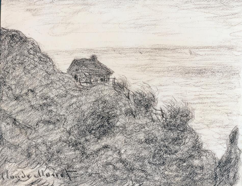 Peinture Claude Monet Toile Premium La cabane de Pourville pour Décoration Noble