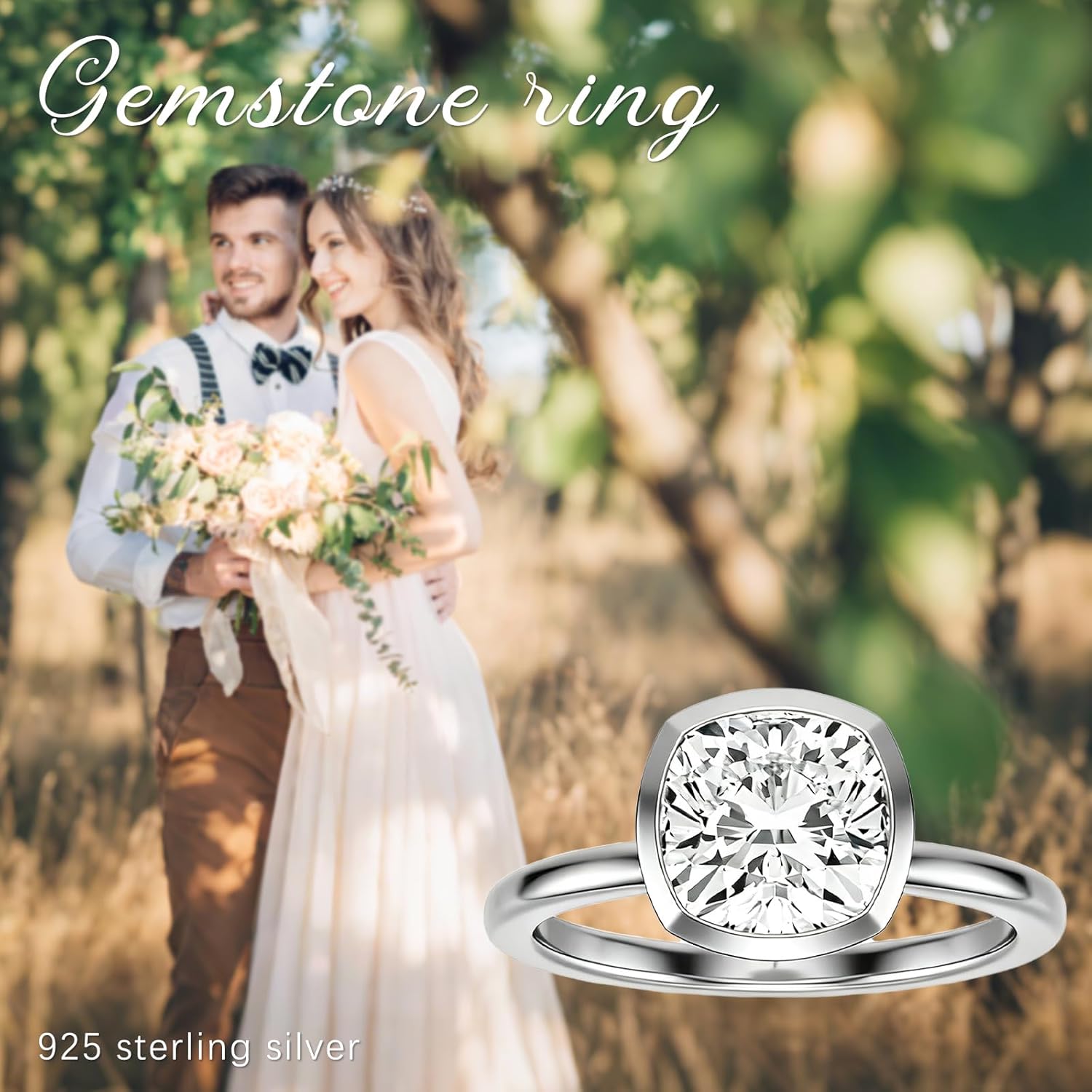 1-3 Ct Emerald/Cushion/Round Cut Moissanite Engagement Ring for Women, Solitaire/Halo Moissanite Rings, 3 Carat Emerald Cut Eternity Band, 925 Sterling Silver/10K/14K/18K Gold Wedding Promise Anniversary Rings - Image 7