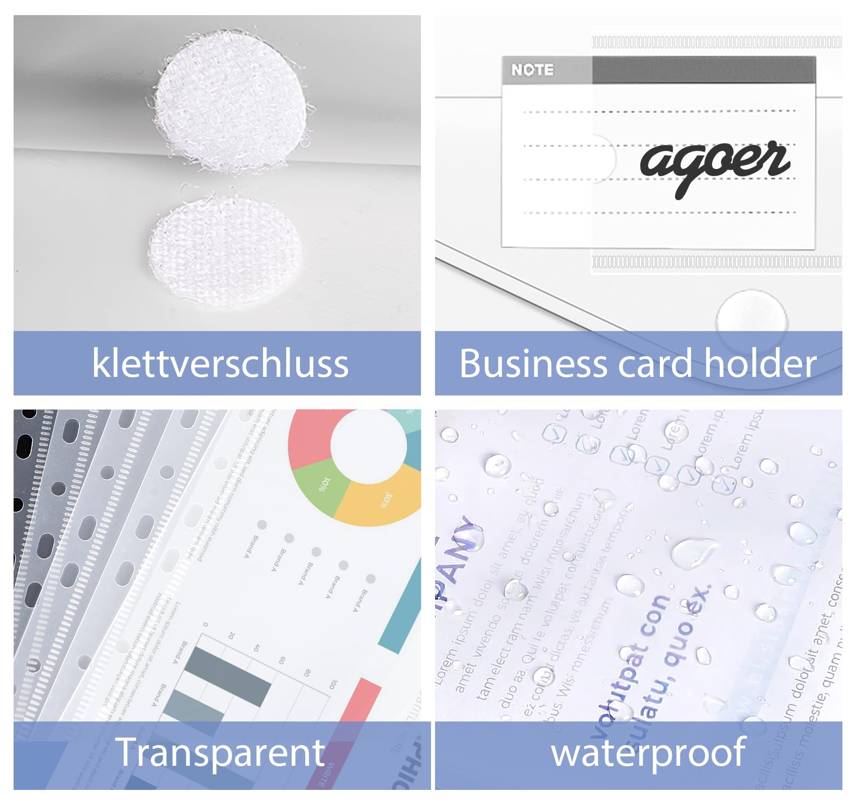 Lot De 48 Porte-Documents A5 Transparents Avec Bouton Pression Et Pochette Étiquette - Parfait Pour Factures, Reçus Et Documents