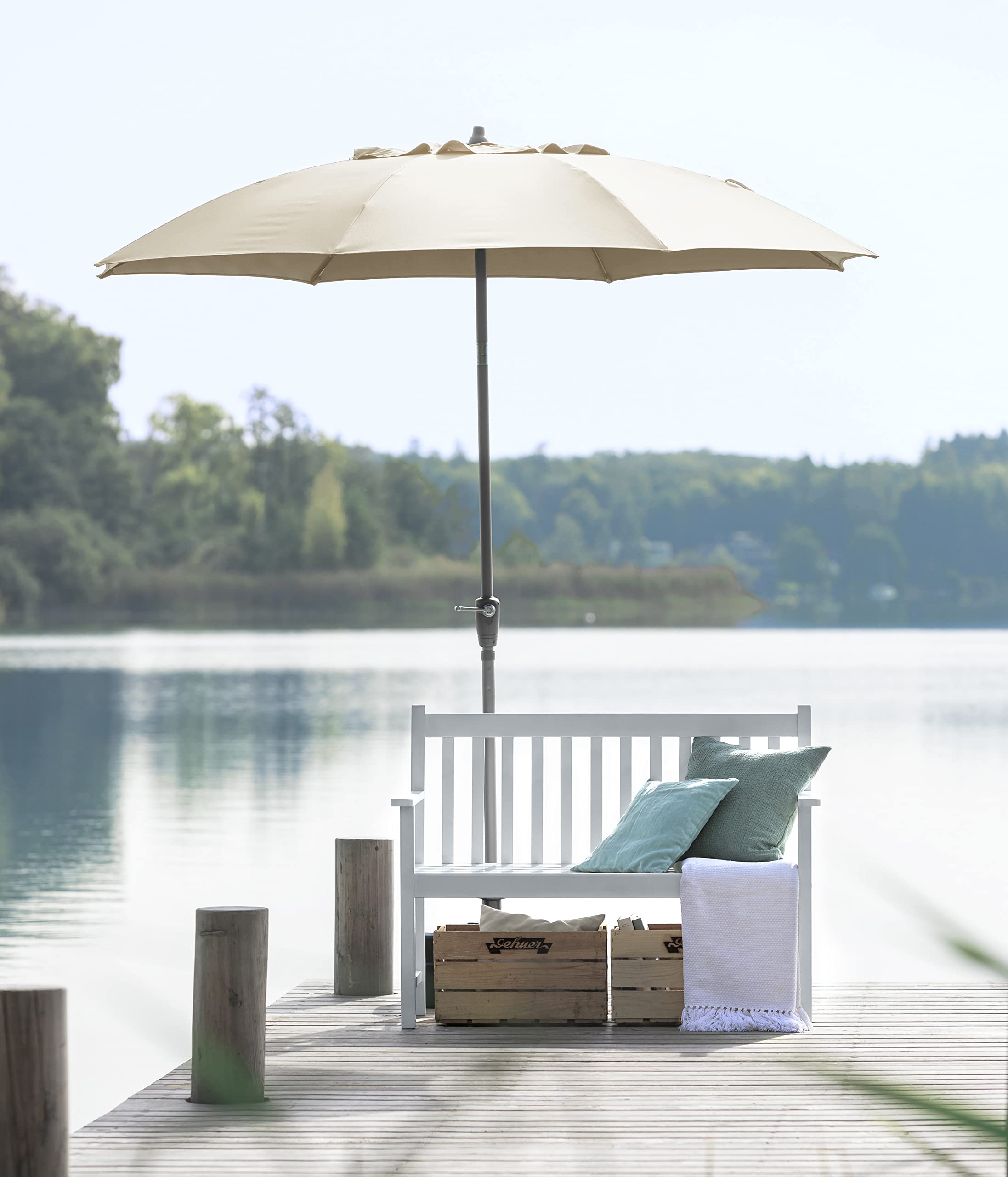 Dehner Paros Parasol, diámetro de 2,5 m, Naturaleza