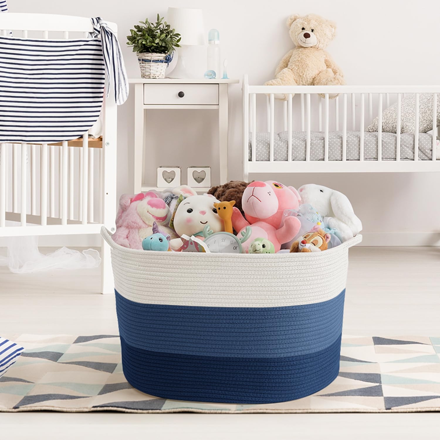 Maliton Laundry Baske, Large Blanket Basket for Toys Clothes 55x35cm 68L Foldable Hols Shape Well - Image 4