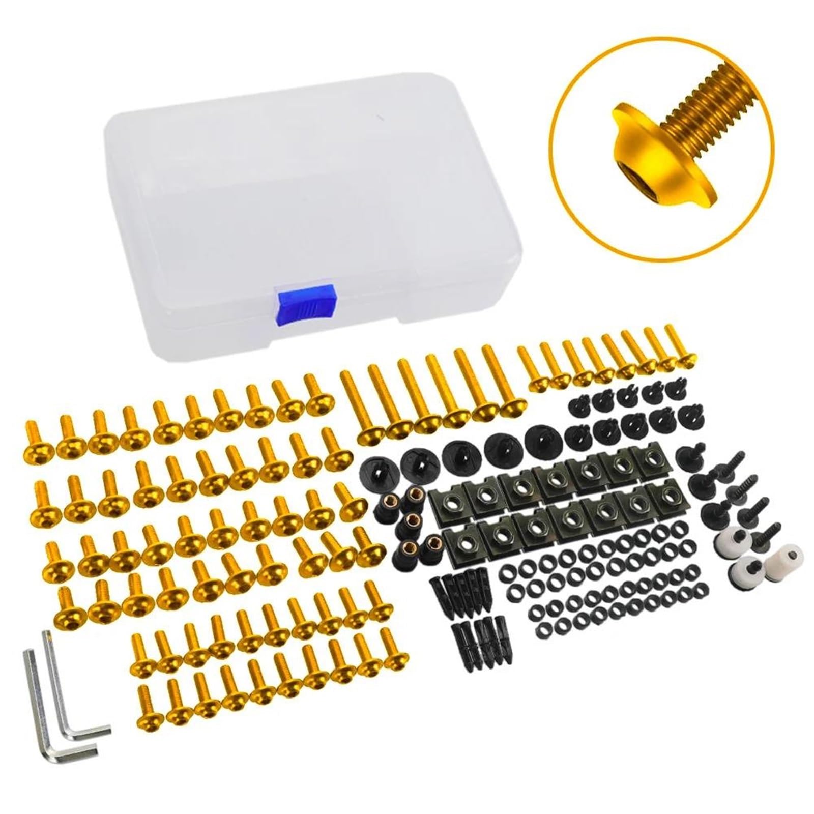 Moto Carenatura Bullone Parabrezza Dadi Elementi Di Fissaggio Clip Viti Per KAWASAKI Per ER5 Per ER6F Per ER6N(Gold)