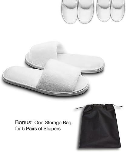 Miniatura 5 de AhfuLife Pantuflas de spa 510 pares de pantuflas de hotel, pantuflas desechables con punta cerrada, pantuflas de invitados, pantuflas