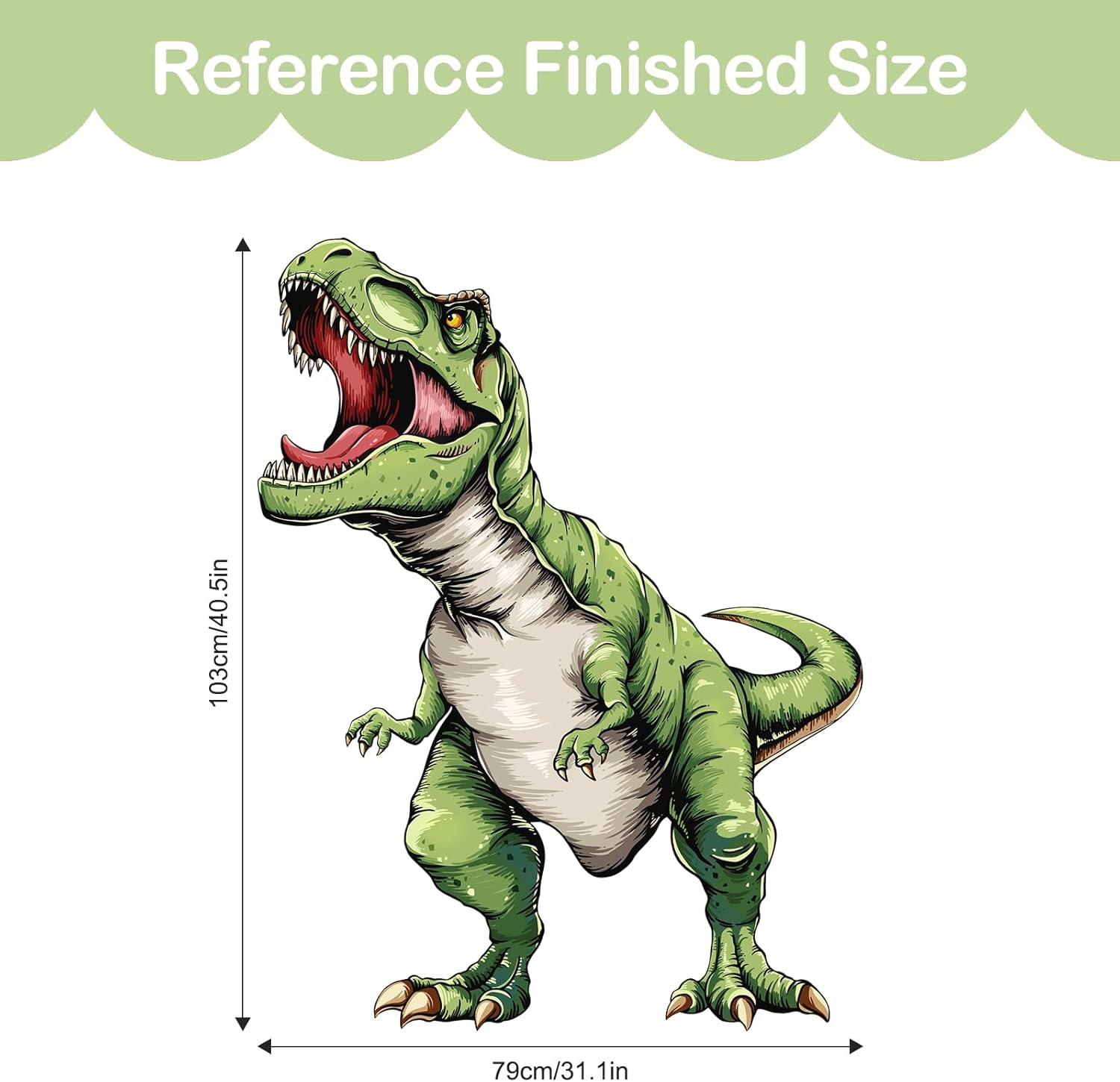 Tanlaby Large Dinosaur Wall Decals T-rex Wall Stickers Peel and Stick Decal for Baby Boys Kids Bedroom Nursery Playroom Decor(31.1×40.6in) - Image 3