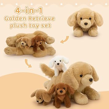 MaoGoLan Golden Retriever Stuffed Animal with Babies Inside