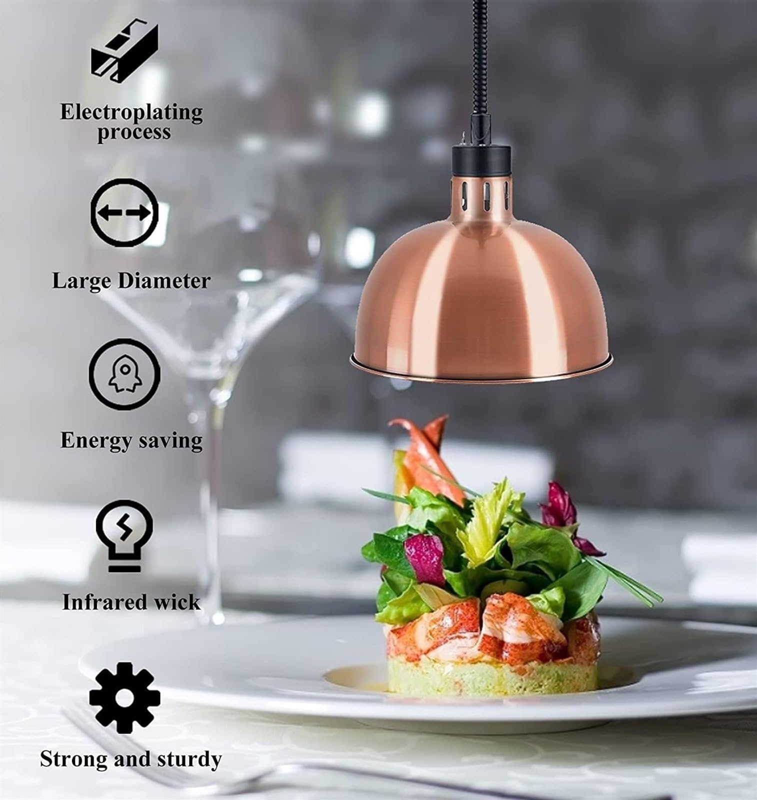 Lampada scaldavivande telescopica Lampada scaldavivande per Buffet Lampada riscaldante per Buffet, Attrezzatura per Servizi di ristorazione Attrezzatura da Cucina per ristoranti Ci