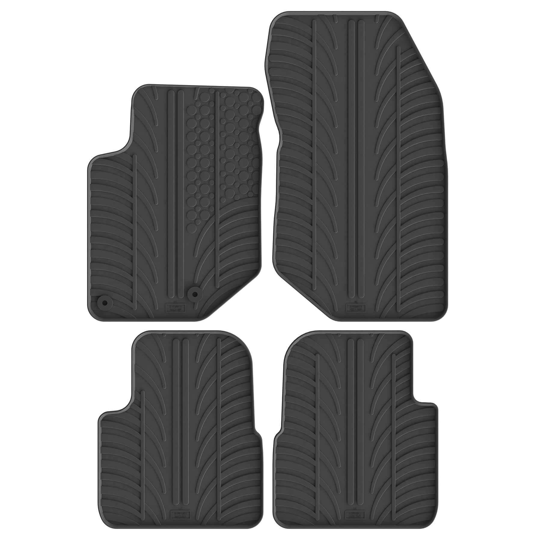 Gledring 0728 Set of Rubber Mats for Citroen III 5-Door 2020 - Excl. e-C4 (T Profile 4-Piece + Mounting Clips)