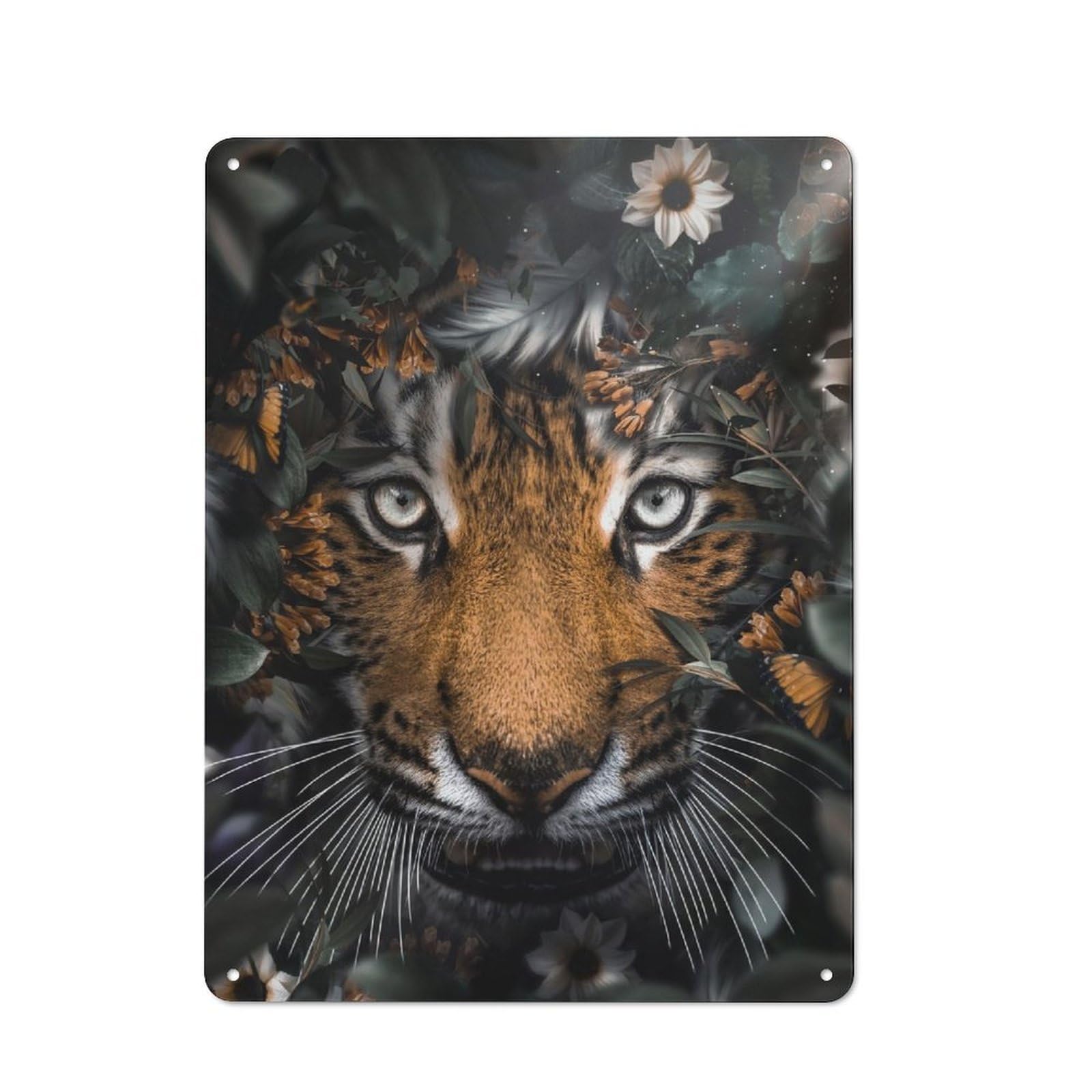 Junmoney The Tigers Garden Tin Wall Plaque 40X30cm With For Dining Room Or Kitchen, Tin Sign Wall Decor For Kitchens And Dining Spaces