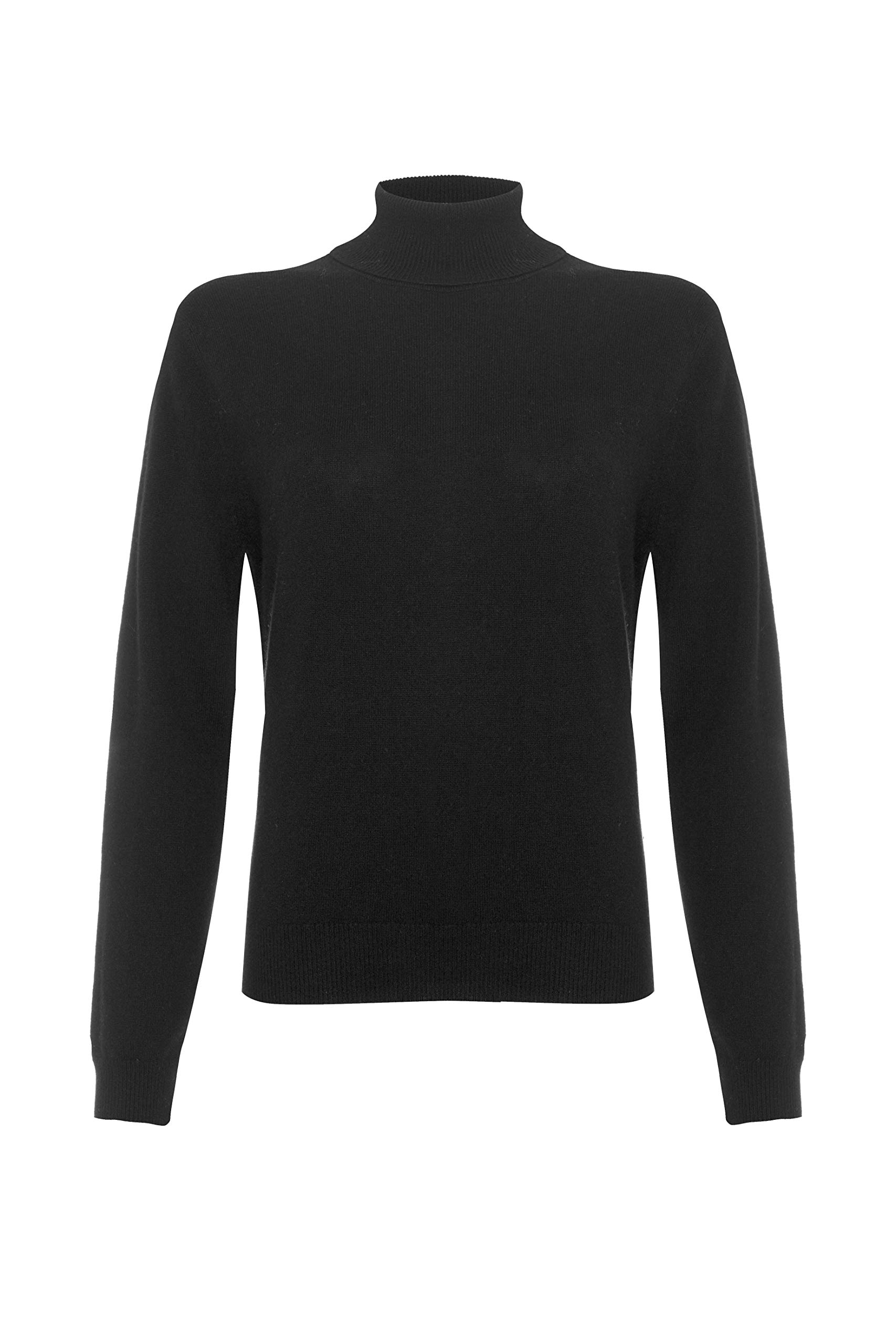 Lona Scott Women's Black Cashmere Polo Neck Jumper, 38