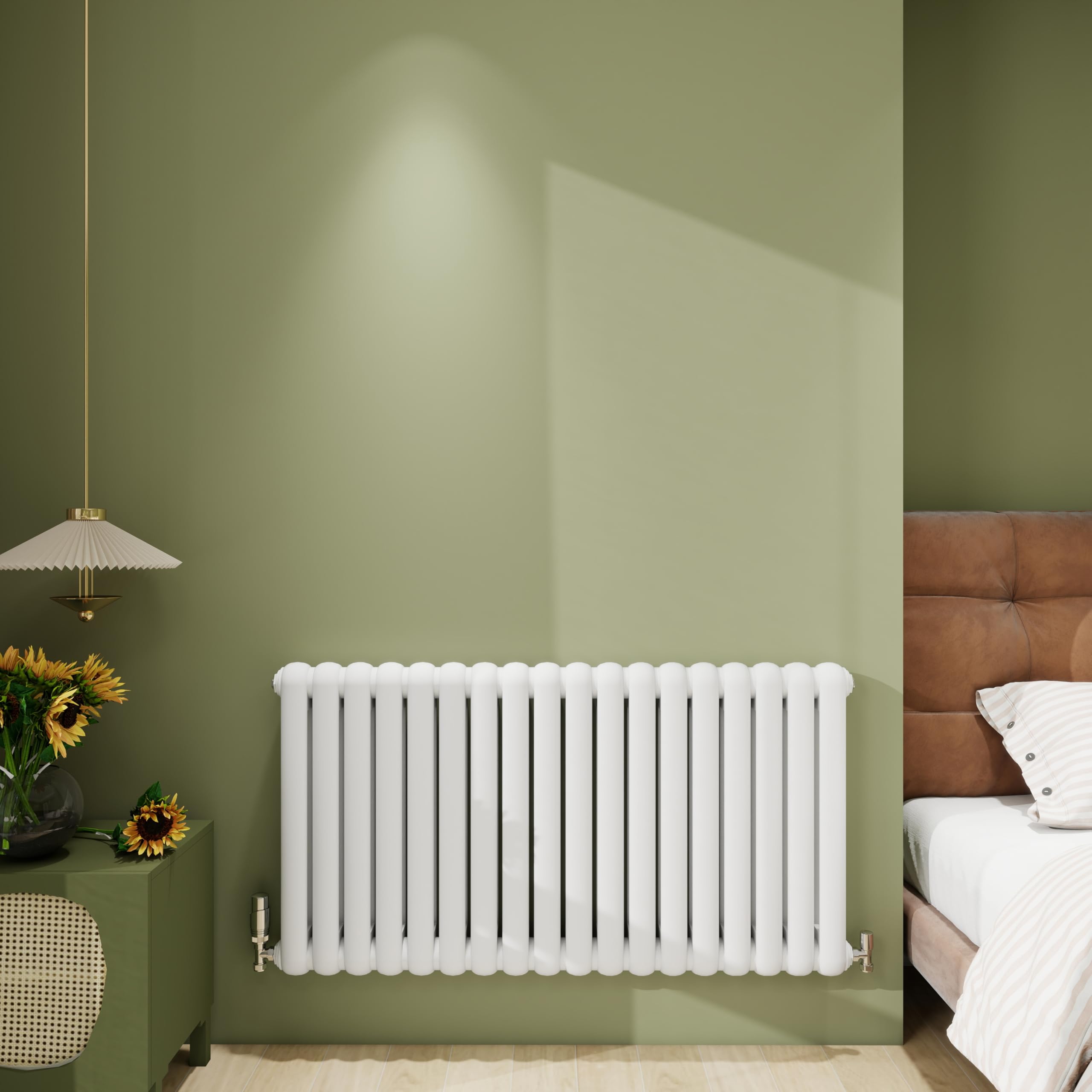 Biubiubath 2 Column Horizontal Designer Radiator 600x1104mm - White