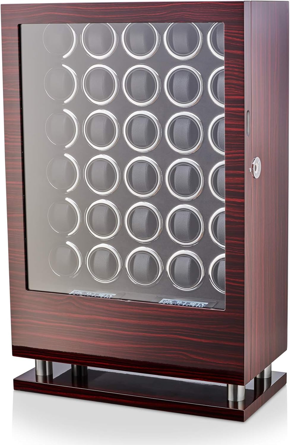 30 Watch Winder with Fingerprint Lock and Large Storage Drawer (Carbon)