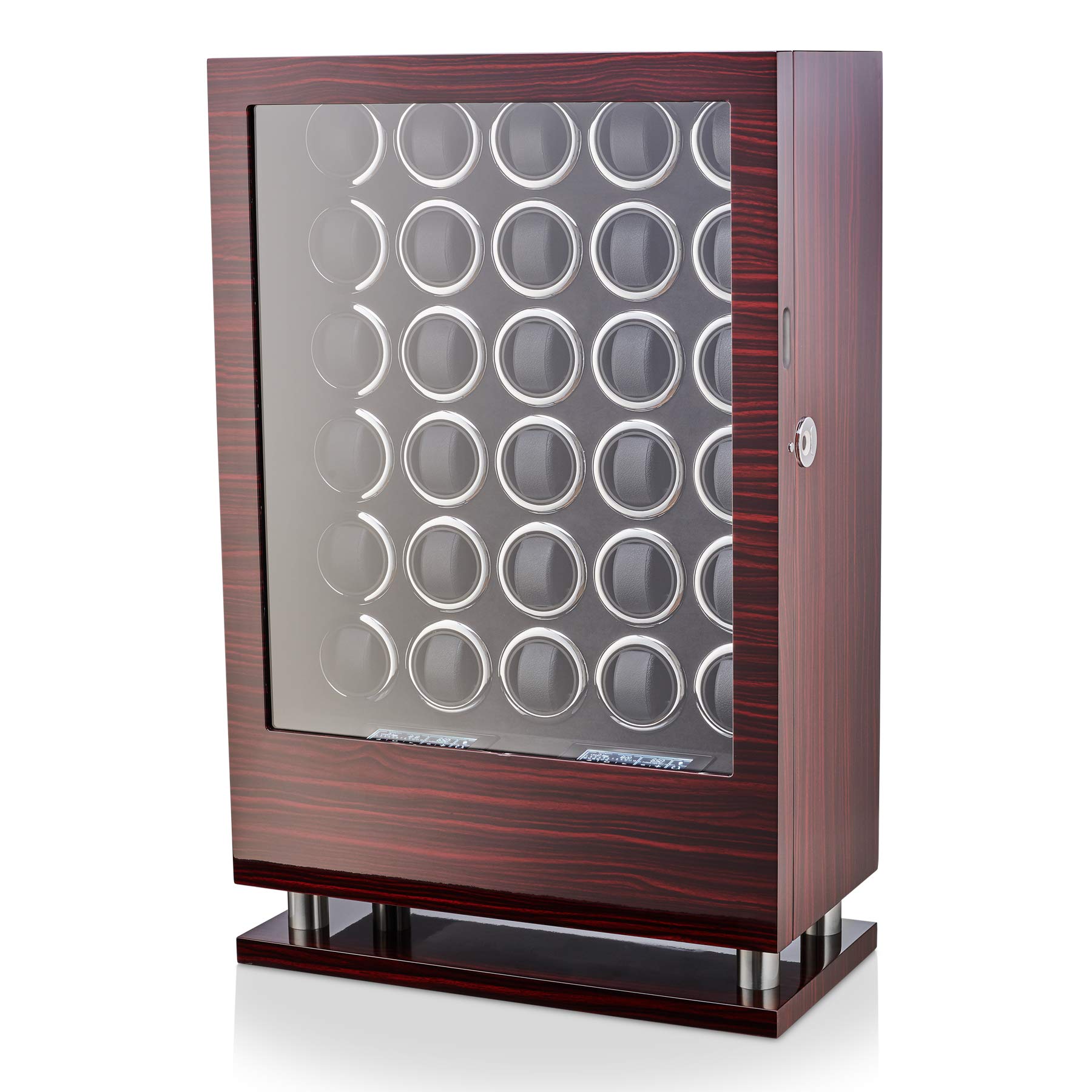 30 Watch Winder with Fingerprint Lock and Large Storage Drawer (Ebony)
