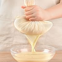 Vista 5 de Paño de filtro multiusos de grado alimenticio para leche de nueces, jugo, cerveza fría, cerveza casera, colador de malla fina (24 x 24 pulgadas)