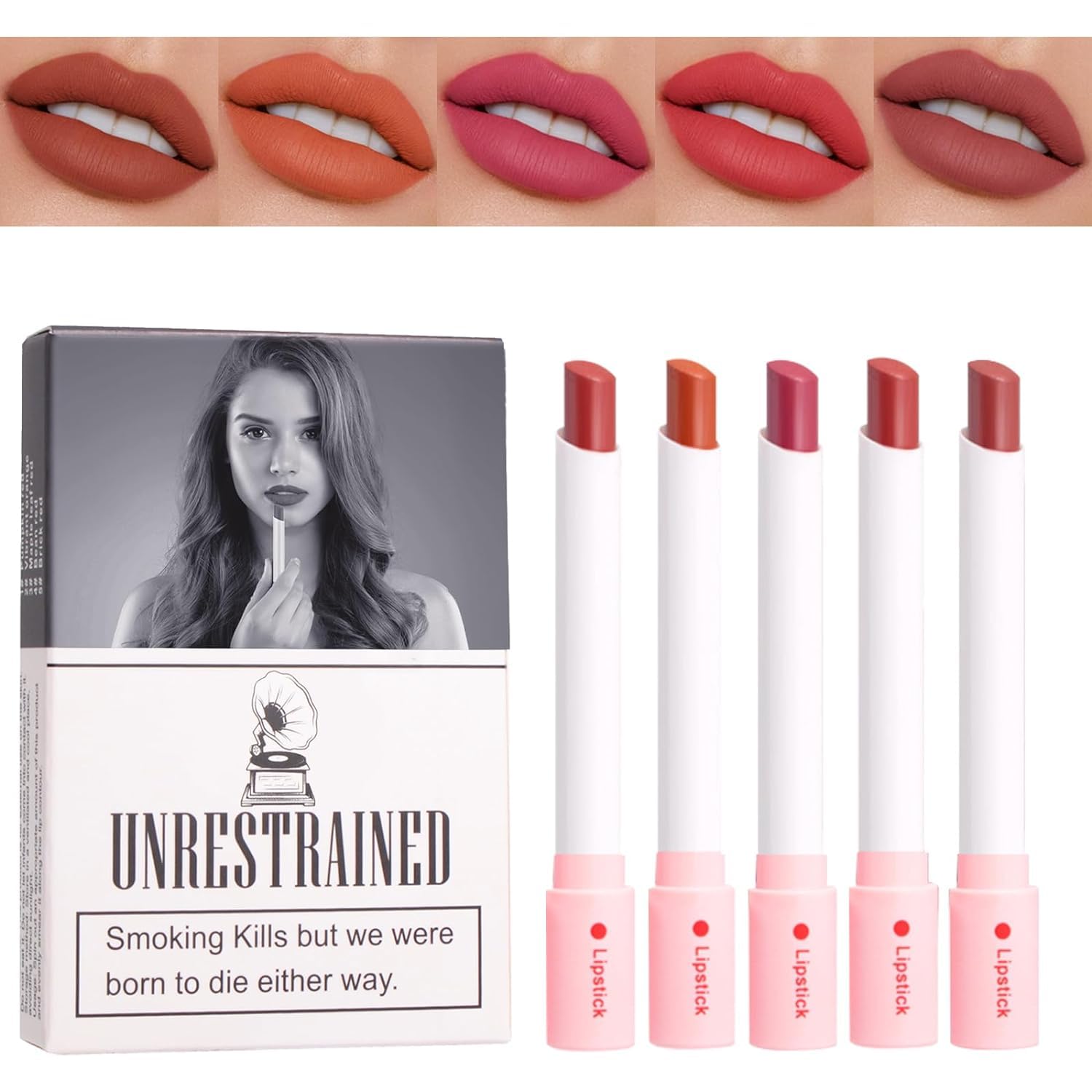 Amazon.com : SHEEPFLY 5 Colors Matte Cigarete Lipstick Set,Durable Water  Resistant Sweat Not Off Makeup Ladies Lipstick, Velvet Lipstick(5 Colors) :  Beauty & Personal Care