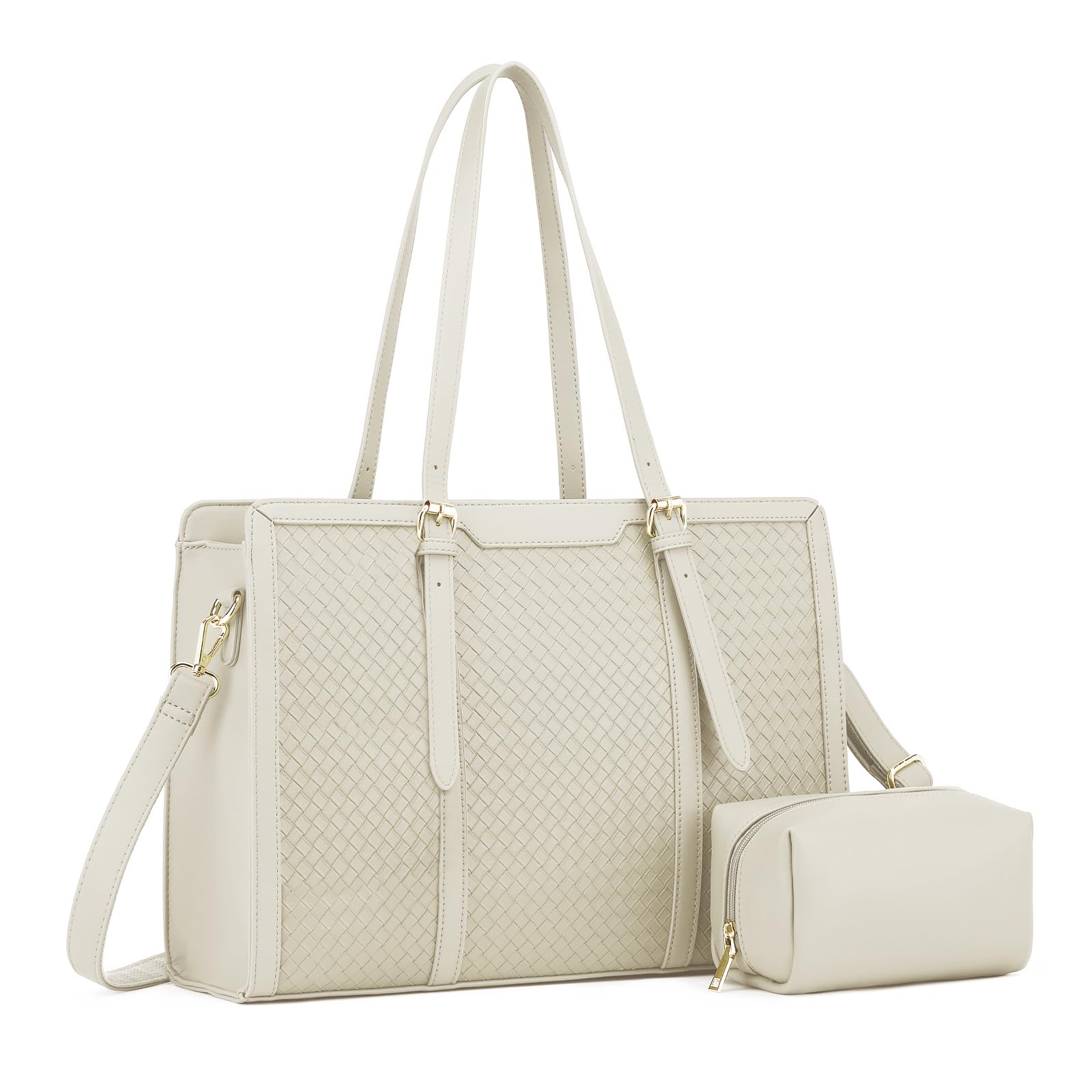 Borsa tote per computer portatile da donna adatta a laptop da 15,6 pollici, borsa da lavoro in pelle PU per donne borsa grande per computer con borsa