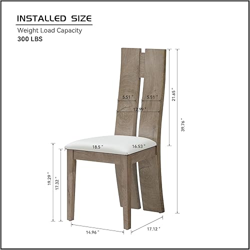 Miniatura 2 de Juego de 2 sillas de comedor francesas de madera, sillas de comedor con respaldo alto, sillas de comedor tapizadas, sillas de cocina, sillas
