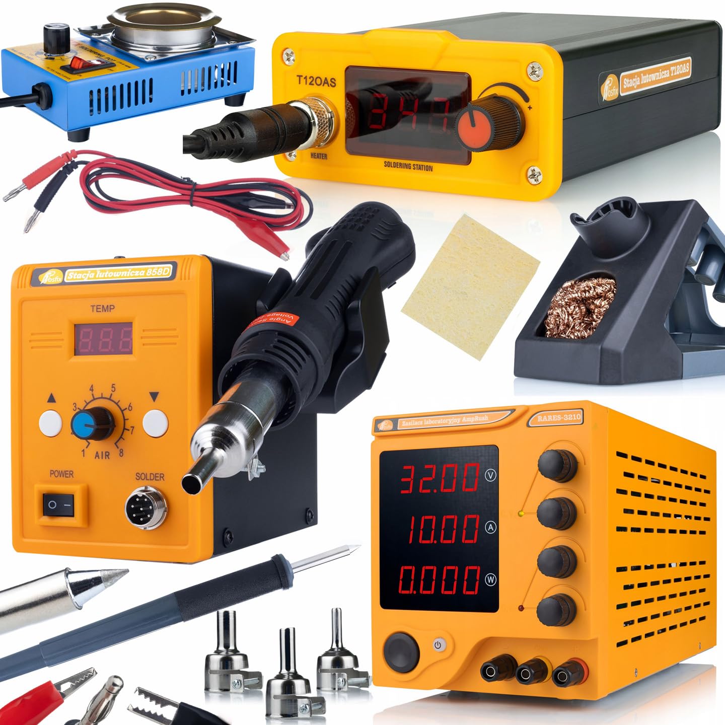 Zasilacz laboratoryjny 32 V 10 A AmpRush RARES-3210 – precyzyjna regulacja napięcia i prądu, system bezpieczeństwa ROSFIX Protect | profesjonalne laboratorium elektroniczne | elektroniczny zasilacz