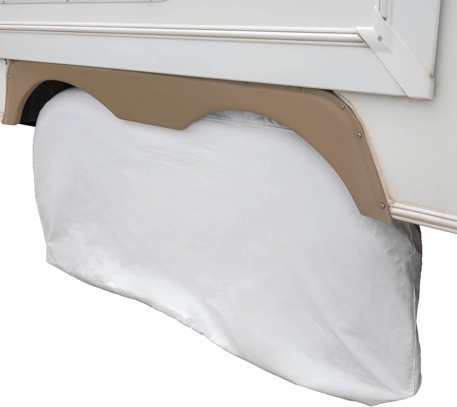 Modern Leisure Sport RV Wheel Cover, Dual Axle, 24-27", White