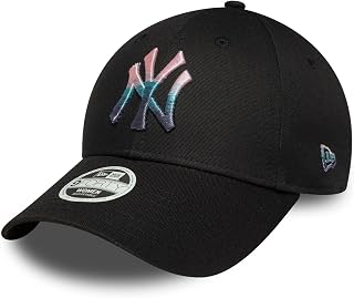 New Era 9Forty - Gorra metálica para mujer, diseño de los New York Yankees, color negro