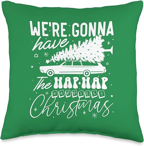 Hap Happiest Product-Funny Christmas Designs Throw Pillow, 16x16, Multicolor