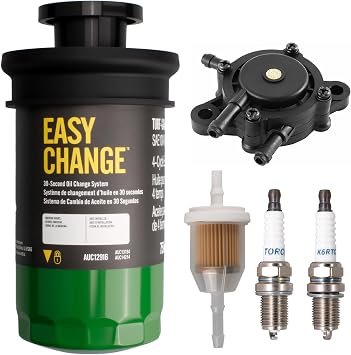 AUC12916 Oil Filter - Compatible with JD E120, E130, E150, E160, E170, E180, S120, S130, S160, S170, S180, X166R, X167R, 100 Series Tractors, Z365R, ZTrak Mover With engine oil included