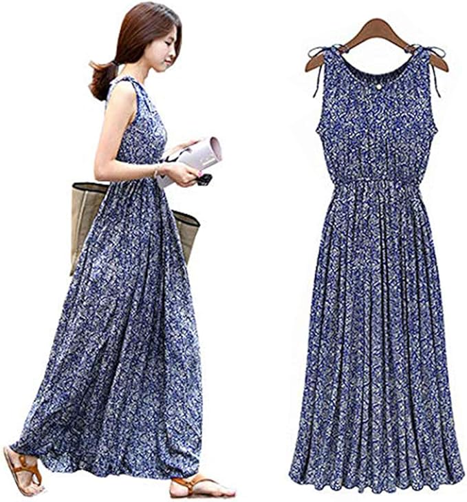 Amazon Co Jp Jinpinワンピース ノースリーブ 夏 マキシ丈 小花柄 リゾート ビーチ ハワイ ボヘミアン トップス 大きいサイズ オールインワン 着やせ 体型カバー ゆったり 部屋着 キレイめ 服 ファッション小物