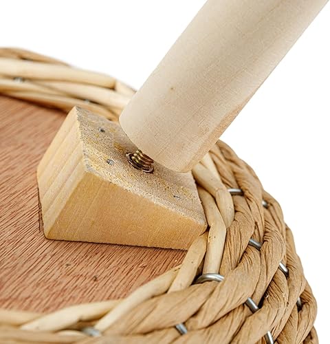 Miniatura 6 de THY COLLECTIBLES Juego de 2 cestas tejidas con forro de plástico y tres patas de madera, 2 cestas de almacenamiento multiusos para plantas, flores,