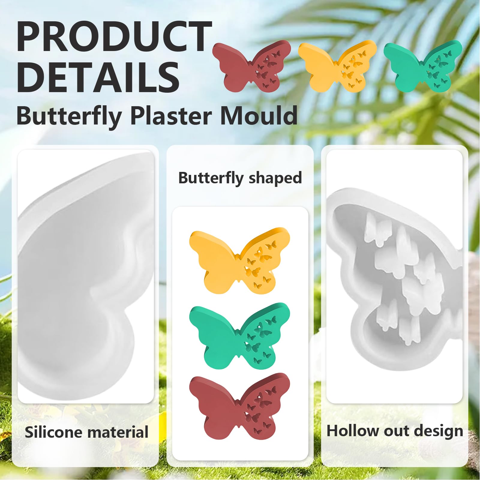 Stampo Silicone 3D A Farfalla - 2 Pezzi Per Candele, Cioccolato, Resina E Sapone