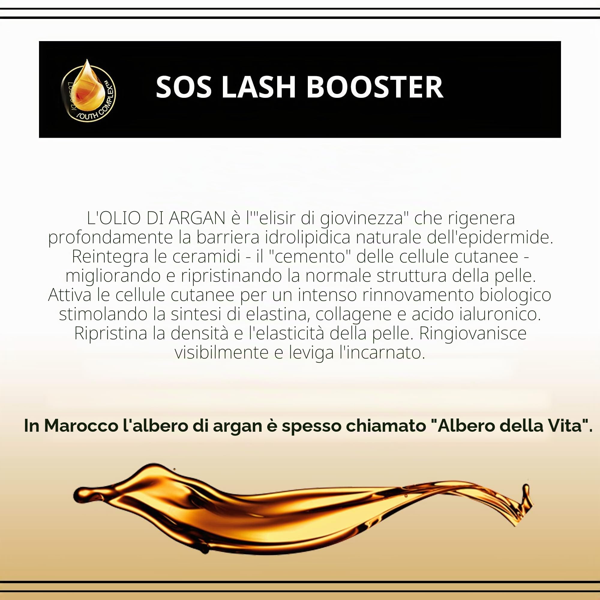 Eveline Cosmetics SOS Lash Booster Siero multifunzionale per ciglia con olio di argan 5in1, 10 ml