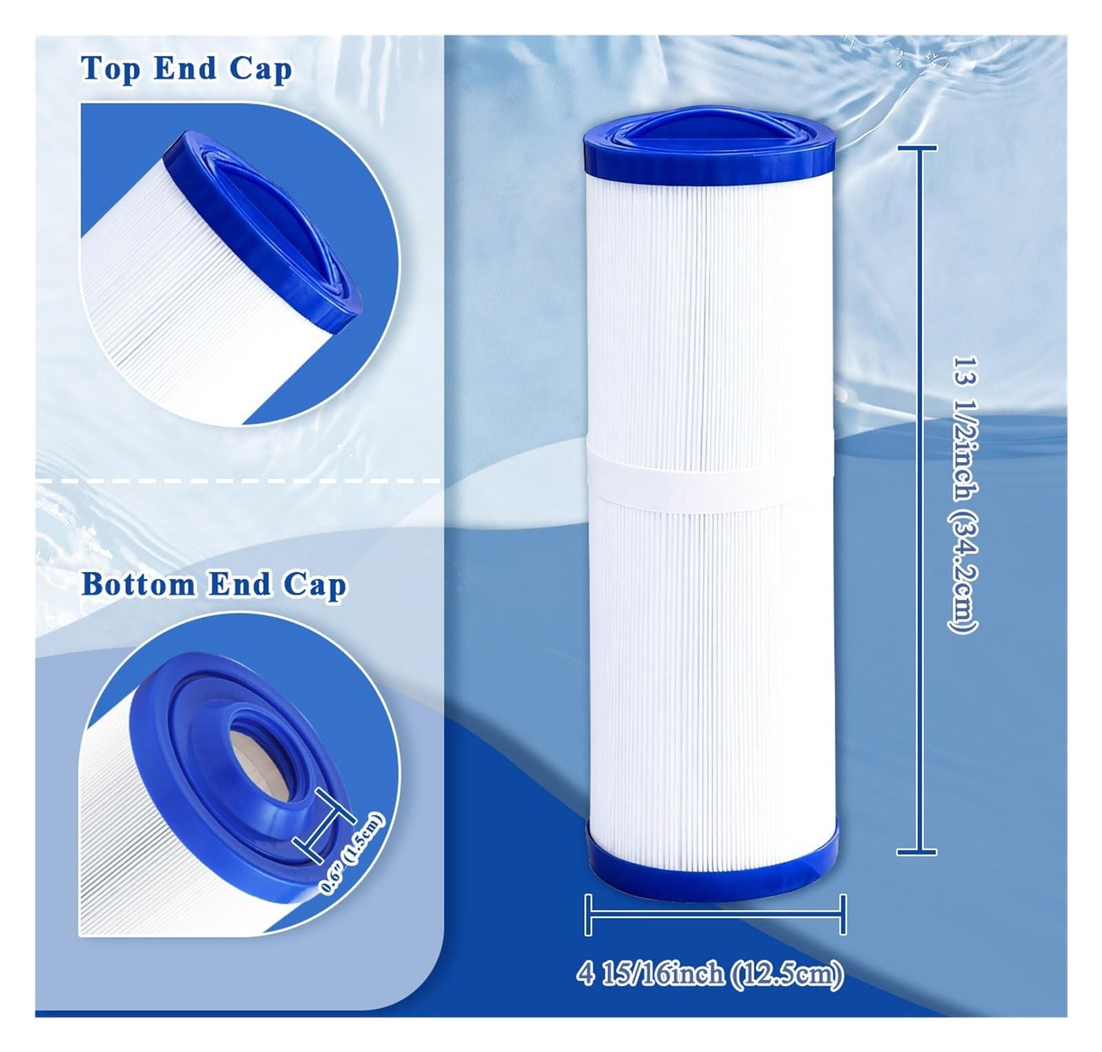 Filtro De Piscina De Hidroterapia | FC-0172, SC757, PWW50L, 4CH-949, SD-01143, 817-4050, PDC570-AFS 50 Pies Cuadrados 2 Paquete Bañera(PWW50L 20 Micron)