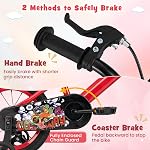 BABY JOY Les enfants font du vélo, 12 14 16 18 Vélo enfant de pouce pour 3-8 ans avec hauteur réglable, roues d'entraînement, panier de rangement, frein à main & freins à rétropédalage, Vélo enfant pour les filles garçons (pilote de Rabbit)