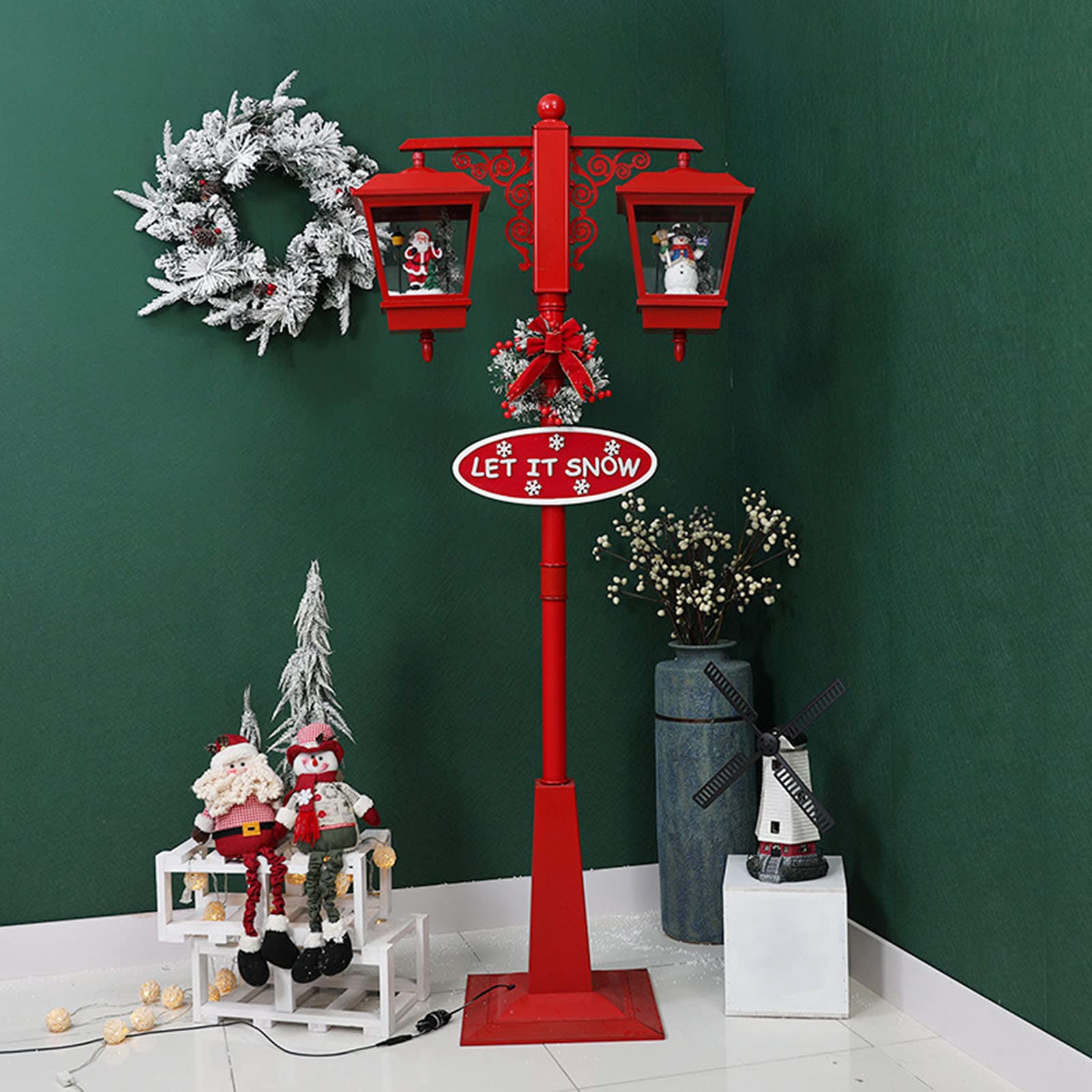 Amazon.co.jp: クリスマススノーランプ街灯サンタ/スノーマン