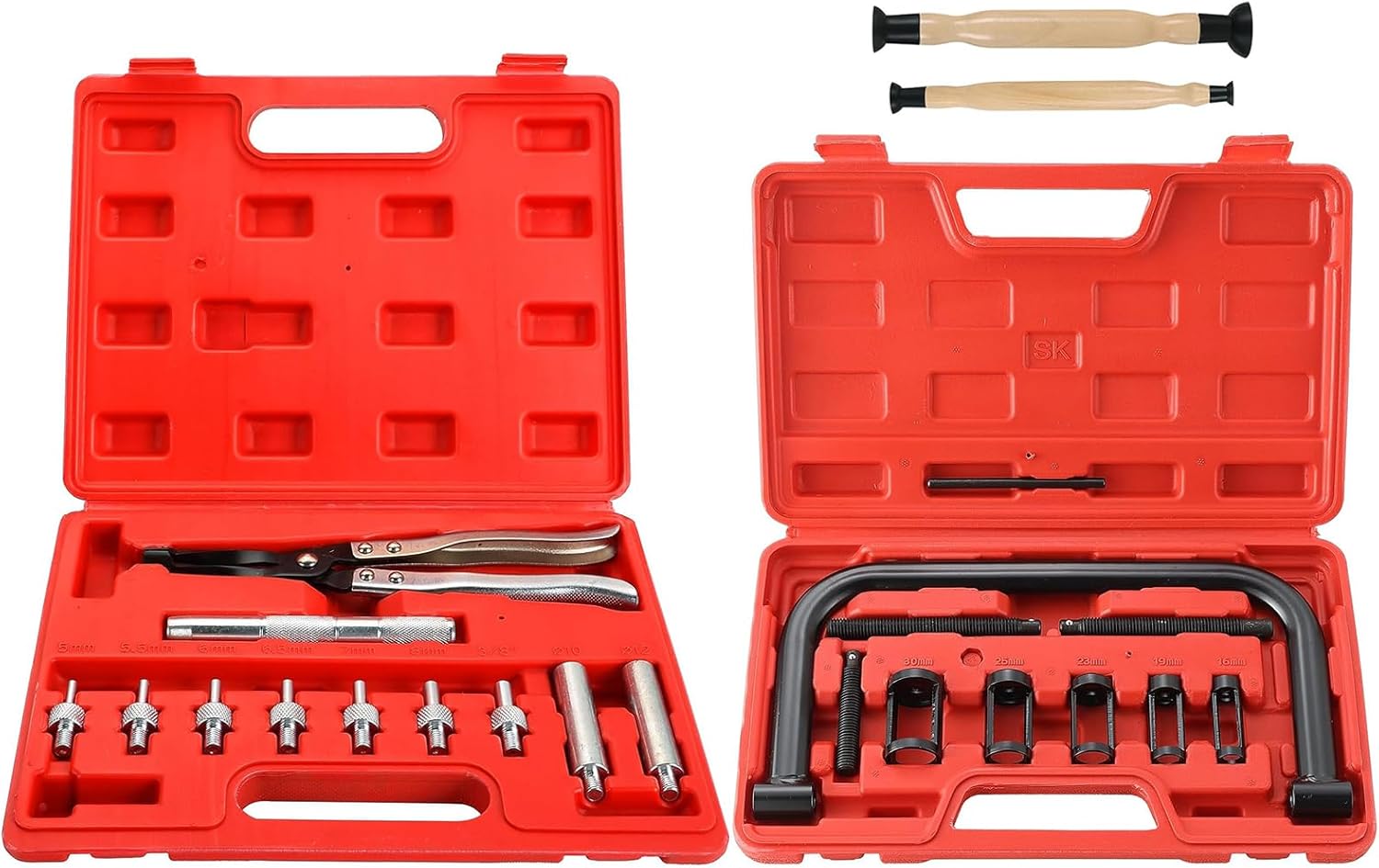 DASBET Valve Stem Seal Remover and Installer Valve Stem Seal Removal Tool & Valve Spring Compressor & Valve Lapper Set
