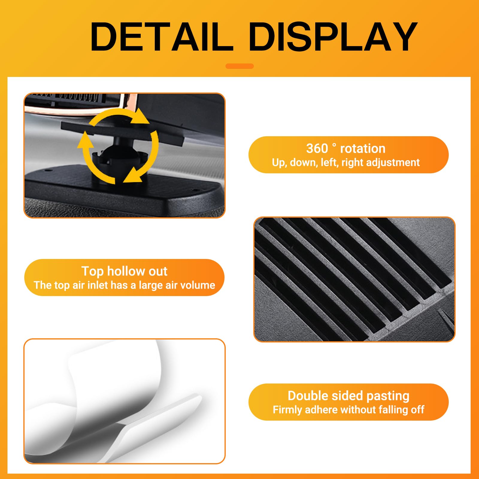 DAZZTIME Chauffage de Voiture,Dégivreur de Voiture,Chauffage pour Voiture,Chauffage et Dégivreur avec Radiateur Soufflant 2 en 1,Chauffage Portable pour Véhicule,Chauffage de Voiture pour l'hiver