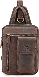 Goatter Hunter Leather Chest Crossbody Sling Backpack Bag Travel Bike Gym Daypack for Men And Women Price In India