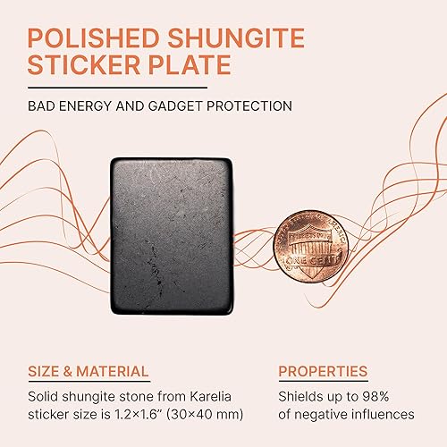 Miniatura 9 de Karelian Heritage Protector de teléfono celular con adhesivo de piedra Shungite auténtica de 0.591 x 0.984 in (0,6 x 1 pulgadas)  Placa de