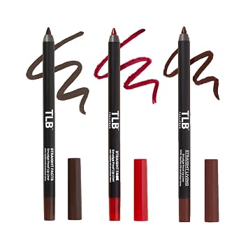 The Lip Bar Lip Liner 3 Pack Straight Facts + Straight Livin + Straight Face - Smudge Proof & Water Resistant - Jojoba Oil, Aloe Vera, Coconut Oil, Vitamin E - Vegan & Cruelty Free - .042 oz