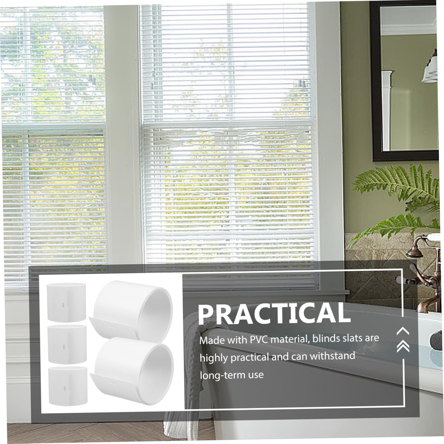 Alipis 5pcs White PVC Vertical Blind Replacement Slats Vertical Blinds Repair Kit for Doors and Windows Easy to Install