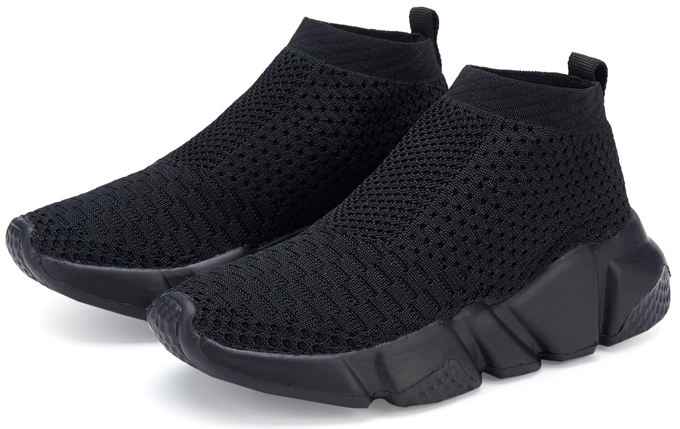 Santiro Zapatos para niños y niñas, zapatos de punto transpirables sin cordones