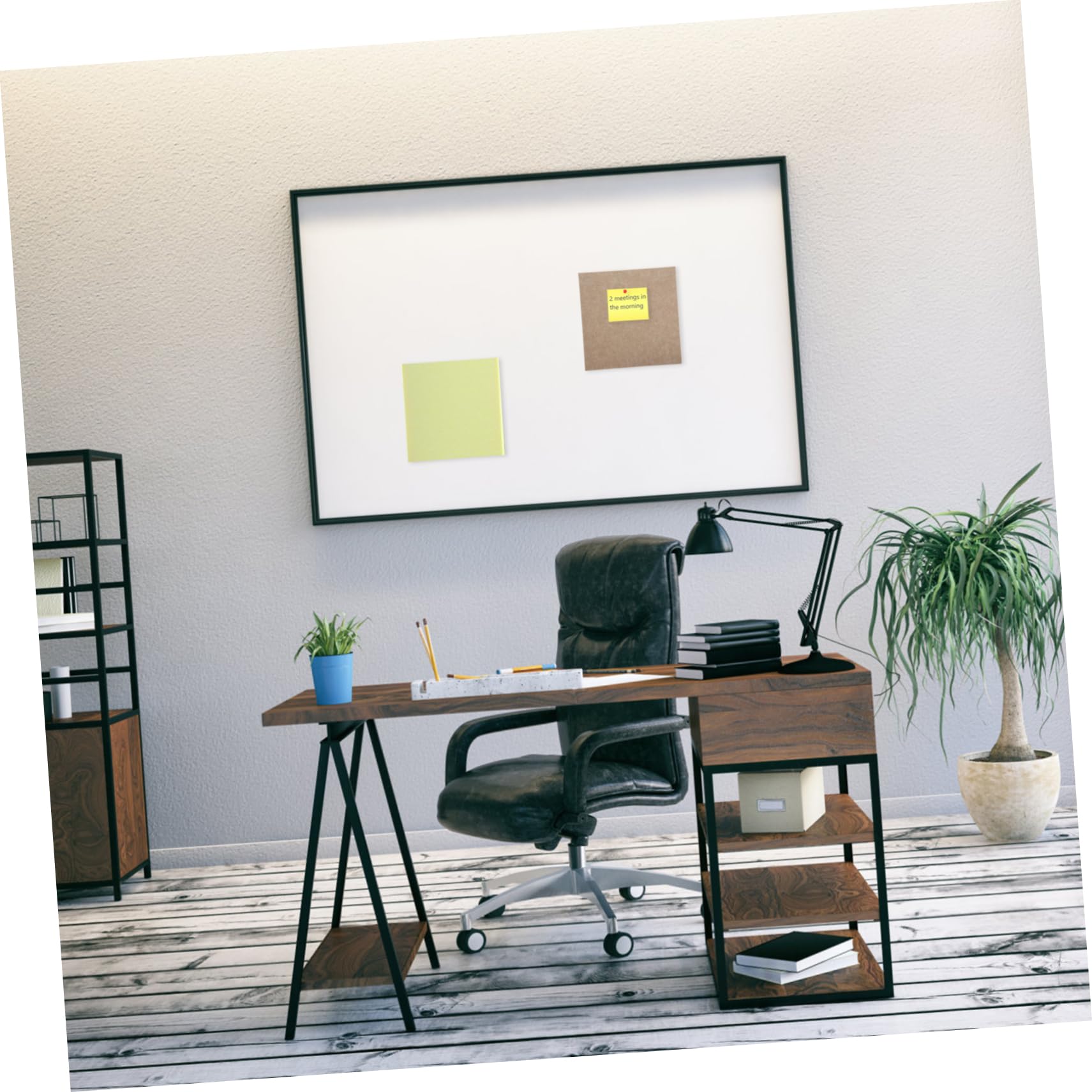 OFFSCH Square Felt Wall Tiles 4 Pack Felt Bulletin Board Stickers for Memo Pin Board Easy Install Decorative for Office