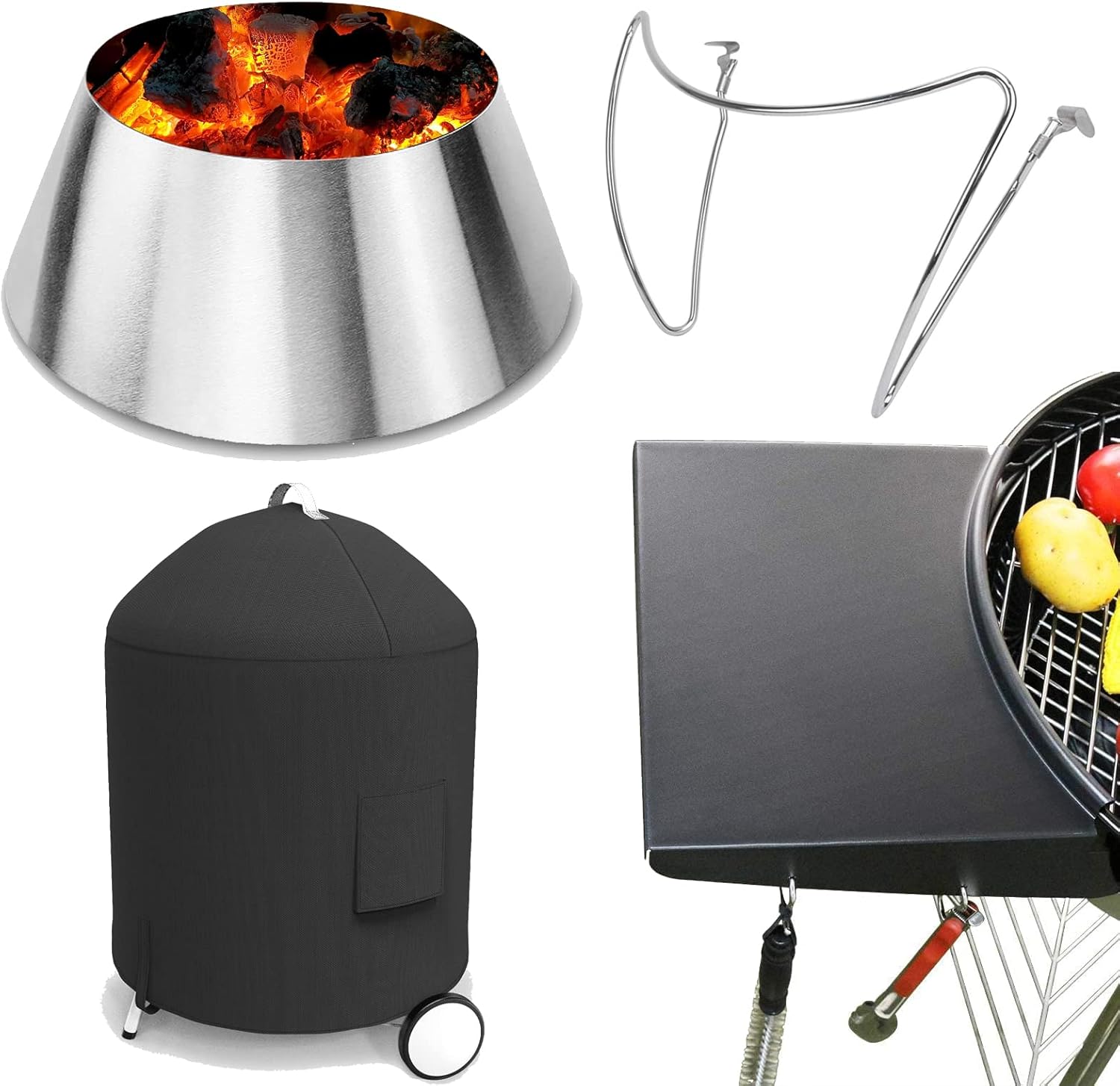 Grisun Table Shelf, BBQ Whirlpool, Grill Cover and Grill Lid Holder for er 22