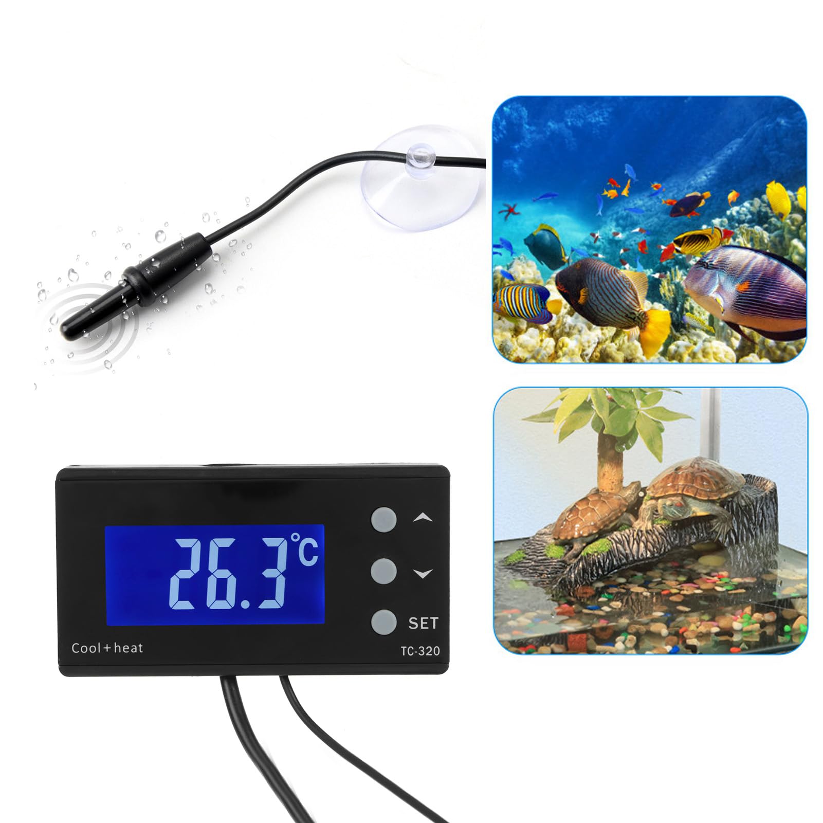 Controlador de Temperatura Digital para Incubadora de Acuario para Control y Monitoreo Precisos de la Temperatura, Regulador de Termostato Fácil de Usar para Congeladores Domésticos, Tanques