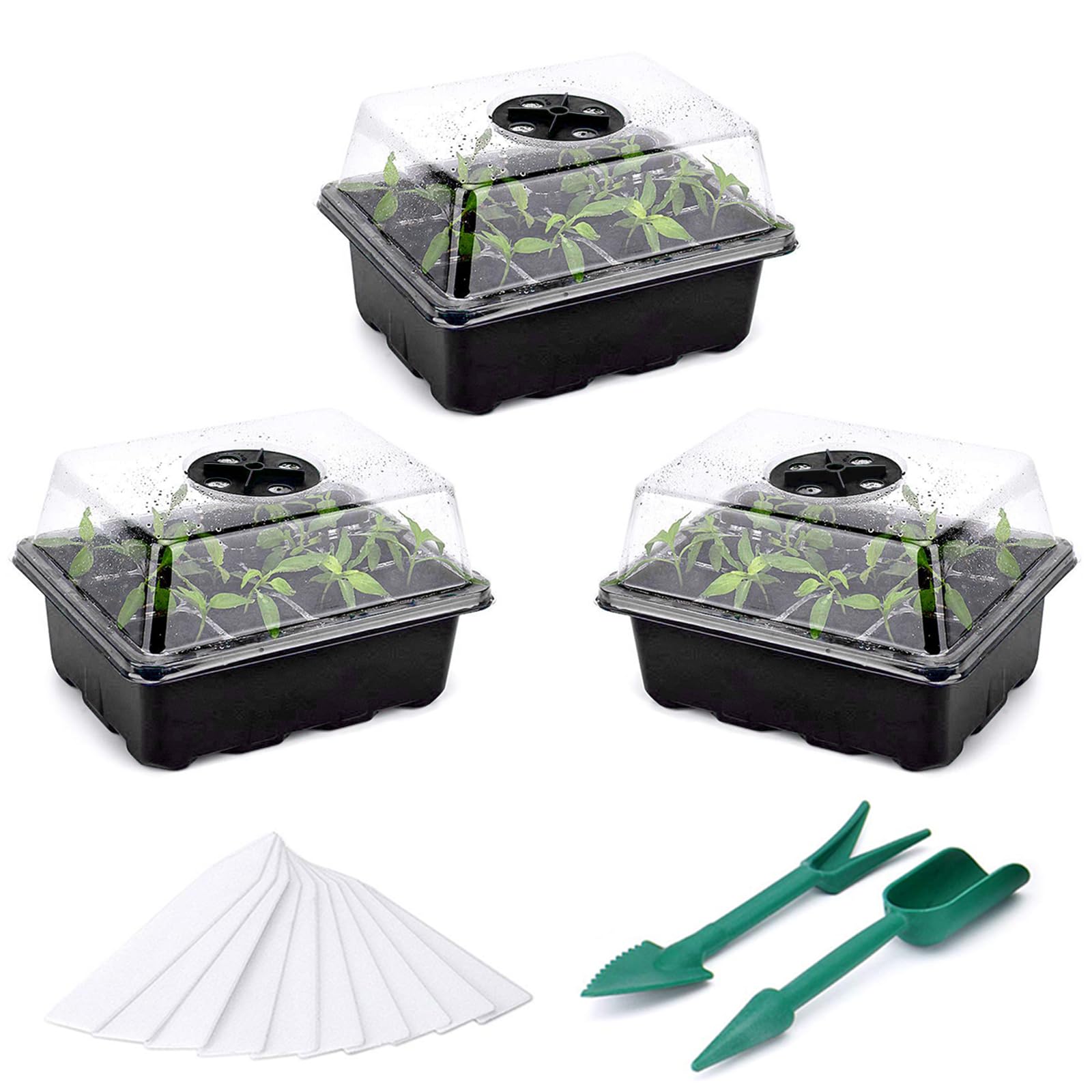 Fox·Bunny Propagator, 3 Pack Propagators for Plants,12-Cell Seed Trays ...
