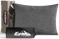 Ivellow Shredded Memory Foam Travel Pillow - Compact Supportive Camping Backpacking Pillow for Hiking Outdoor Adventures